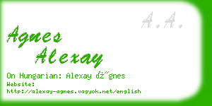 agnes alexay business card